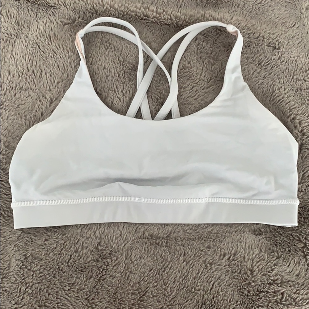 Lululemon white/ light grayish energy bra